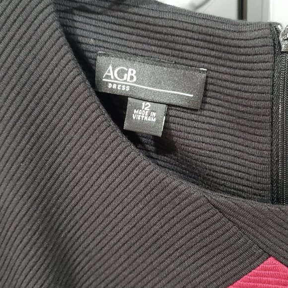 NWT AGB Belted Color Block Red - Black (12) - Picture 4 of 5